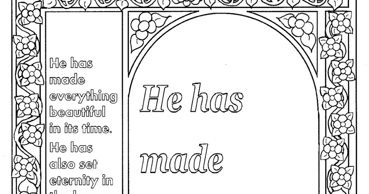 Coloring Pages for Kids by Mr. Adron Free Ecclesiastes 311 print and