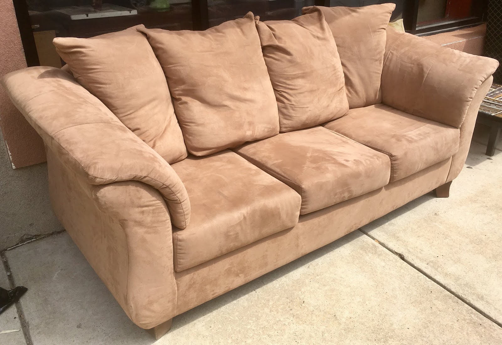 Uhuru Furniture & Collectibles Light Brown Sofa with Staggering Back