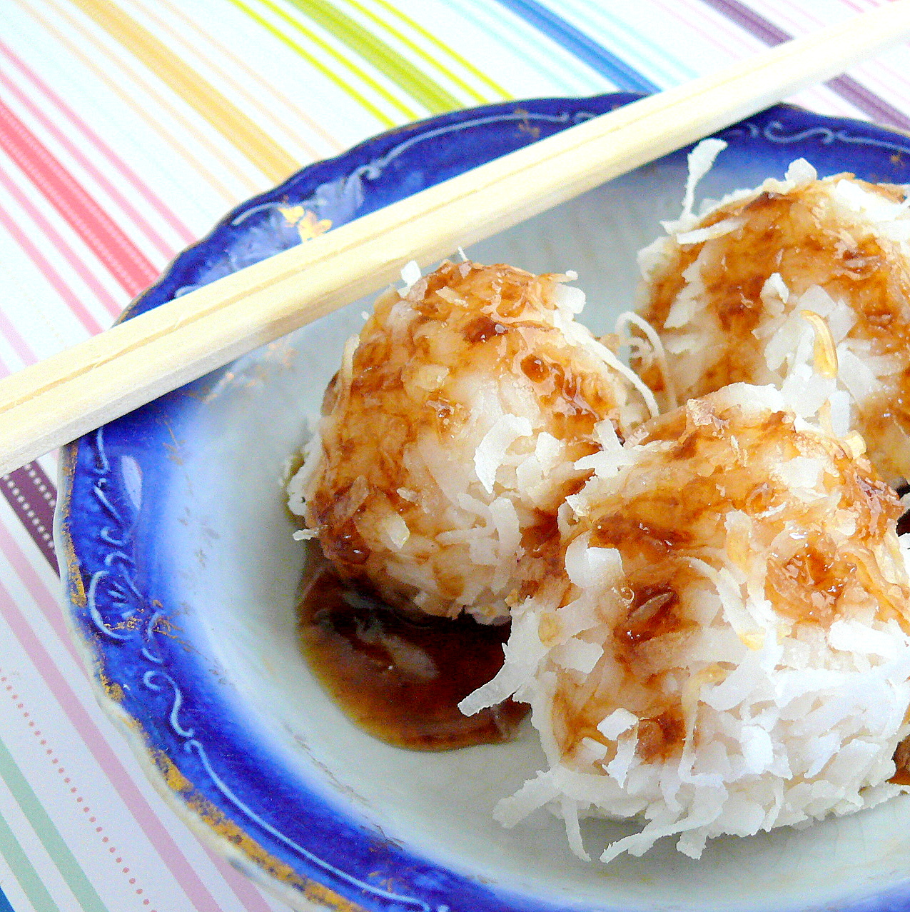 A Life of Little Pleasures Sticky Coconut Rice Balls with Coconut