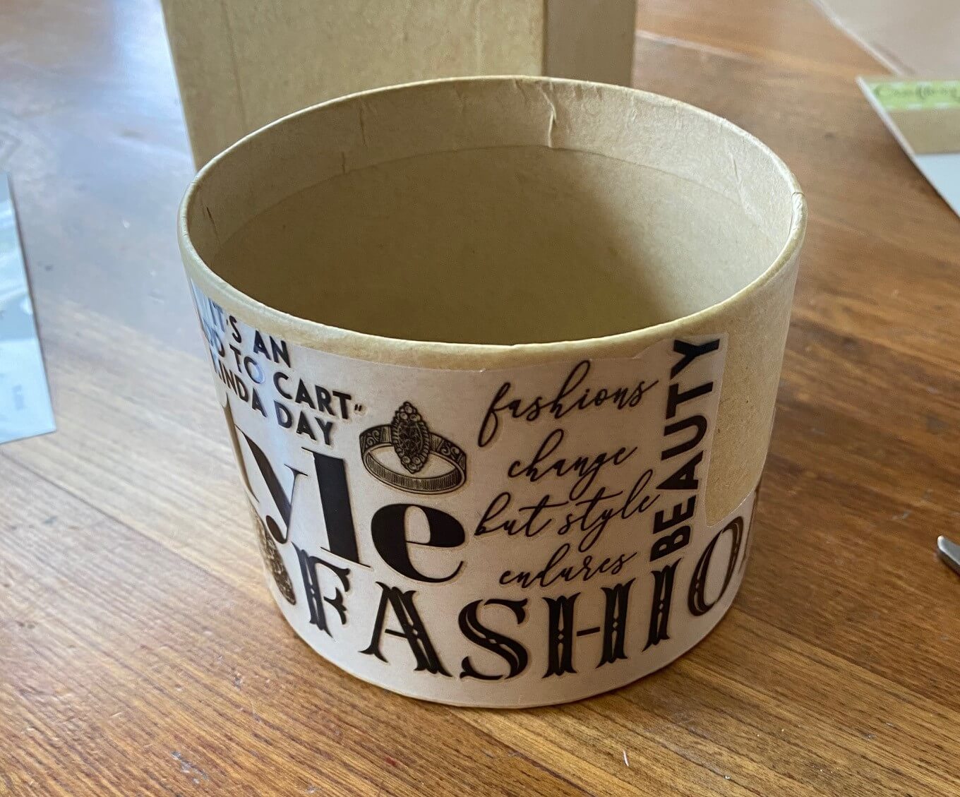 More Paper Mache Box Upcycles With Dollar Tree Rub On Transfers Organized Clutter