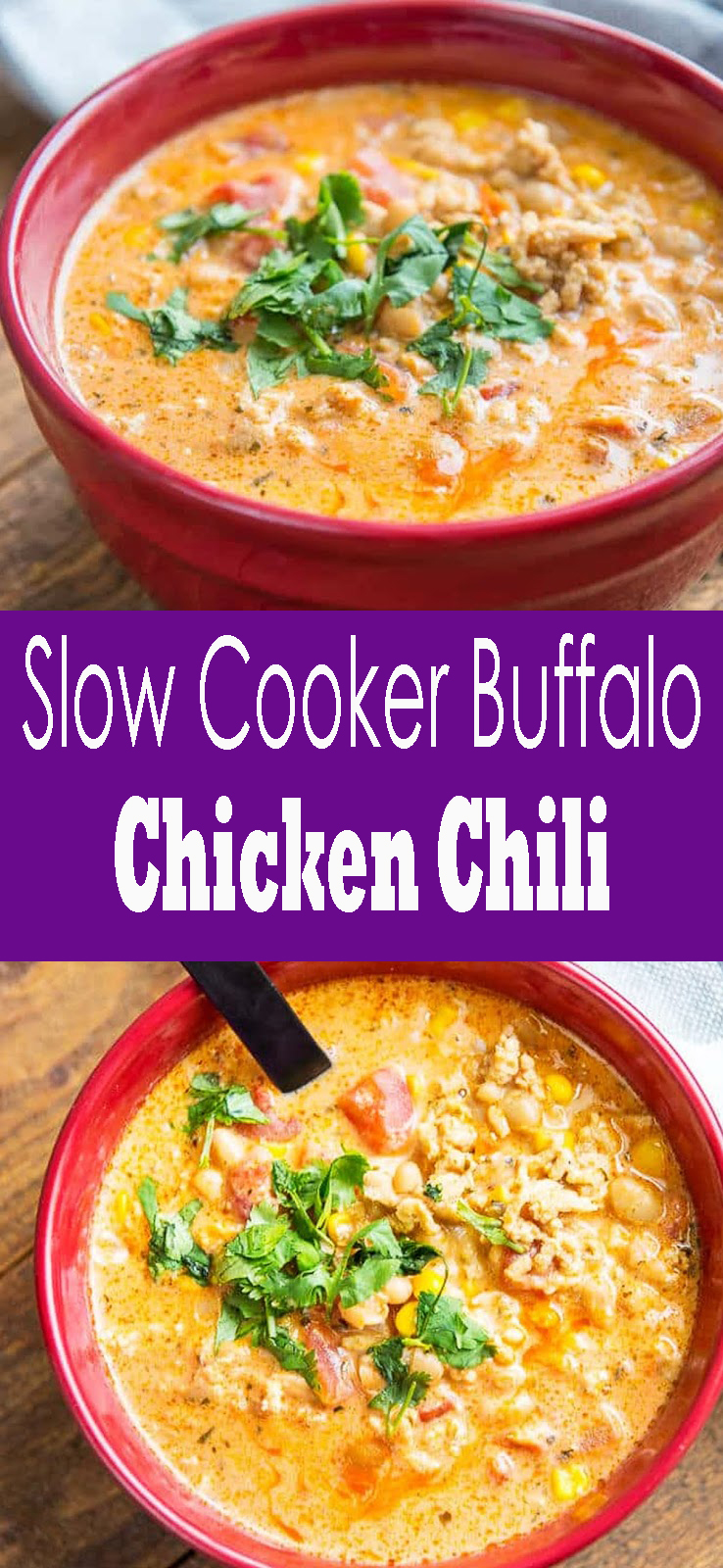 Slow Cooker Buffalo Chicken Chili - pinsgreatrecipes