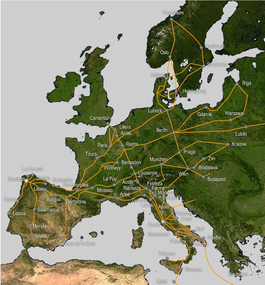 Alle Pilgerwege auf Europas Routen nach Santiago | Portugalforum.de Alle Pilgerwege auf Europas Routen nach Santiago | Portugalforum.de