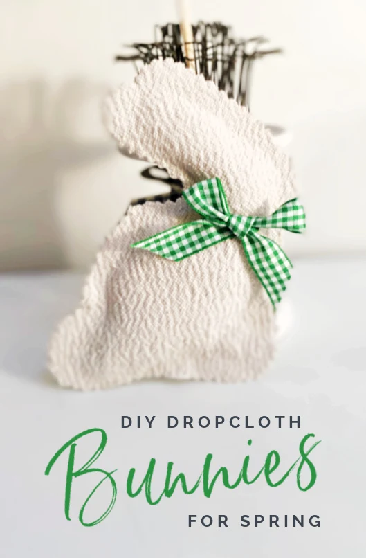Stuffed drop cloth bunny with Pin overlay