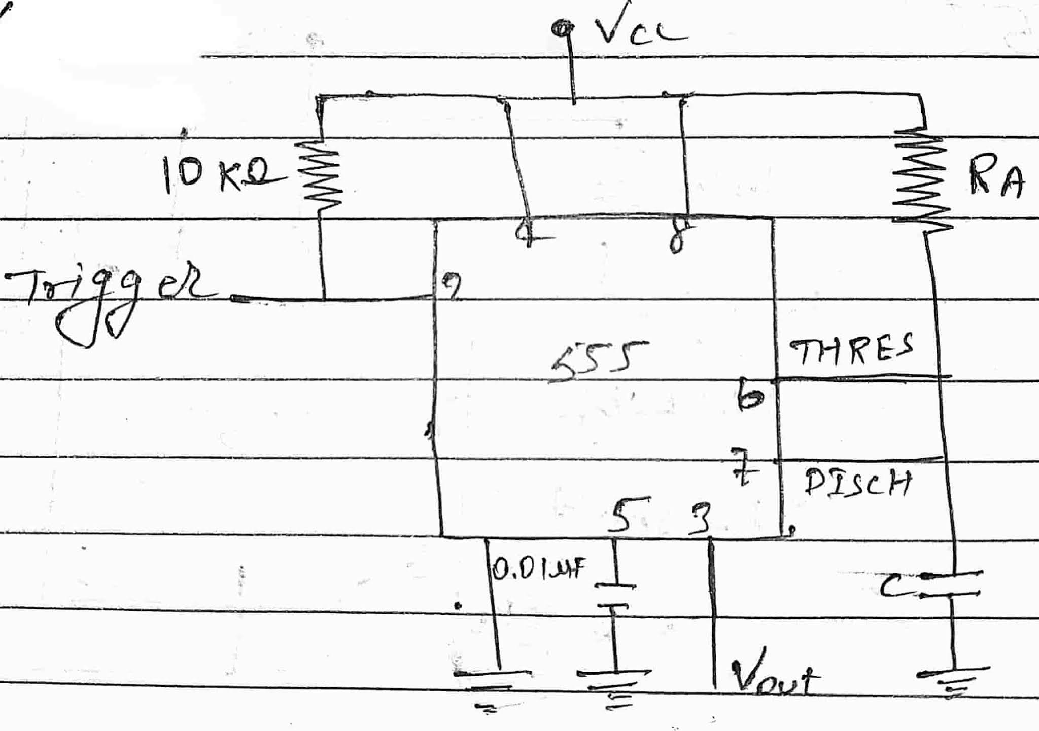 Monostable and bistable multivibrator using IC 555 with circuit diagram