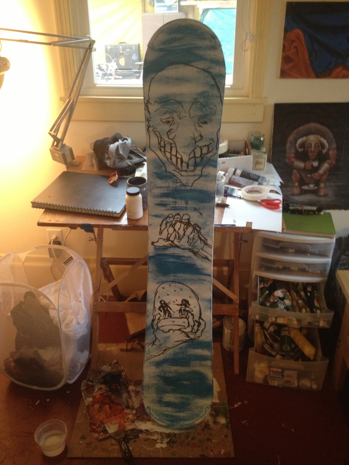 Pocketful of Sketches Painting Snowboard