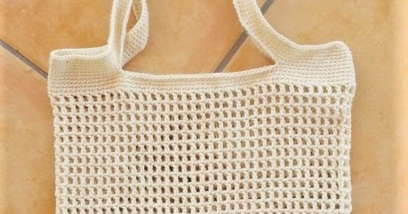 Einkaufsnetz Lila-Weiß mit kleinen Löchern (Oval) ☆kostenlose Anleitung☆