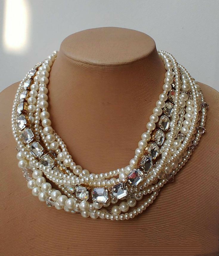 Multi strand pearl necklace
