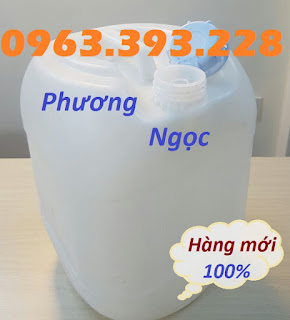 Can nhựa đựng hóa chất, can nhựa HDPE 20L, can nhựa vuông tròn màu trắng 135c9c65da083d566419