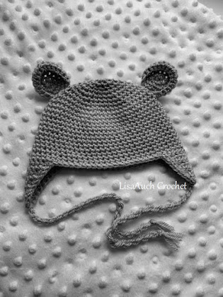 0-3 months baby hat crochet pattern with earfaps