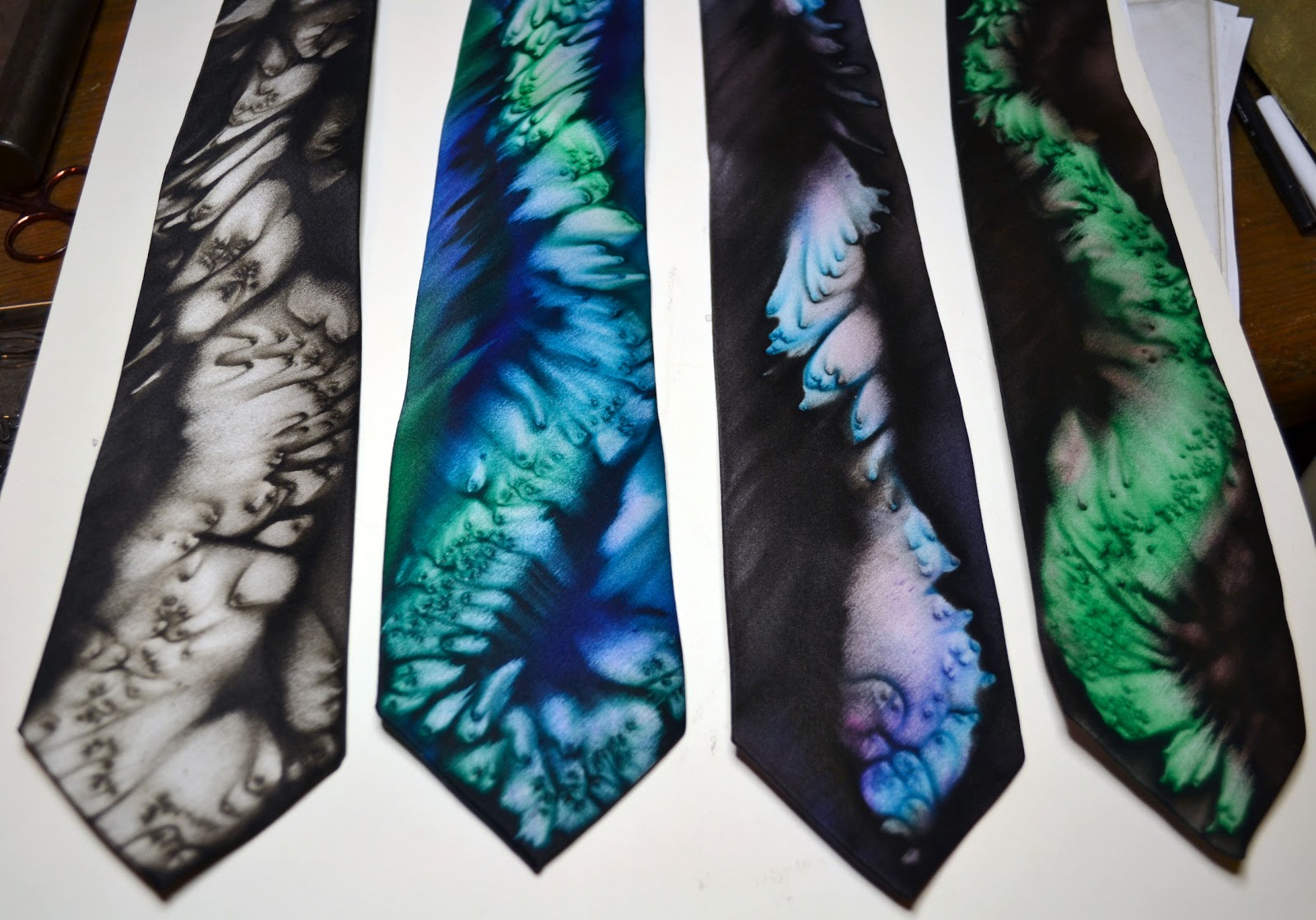 Tangible Daydreams Hand painted silk ties