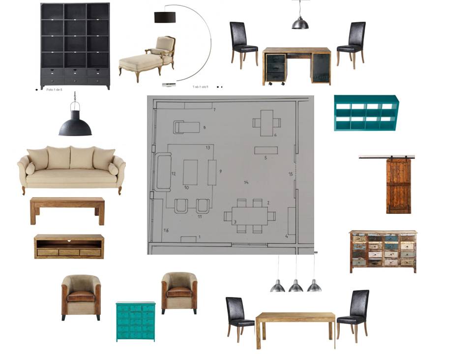 La Moda es lo que pasa de moda : Proyecto: salón estar /comedor/ biblioteca