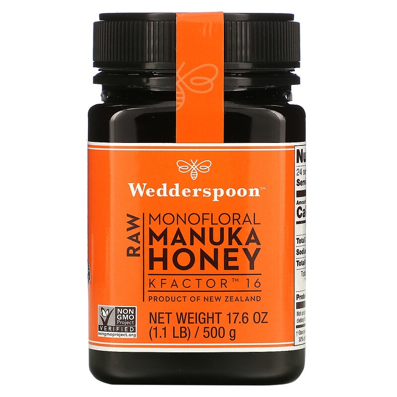 Wedderspoon, Сырой монофлоральный мед мануки, KFactor 16, 500 г (1,1 фунта)