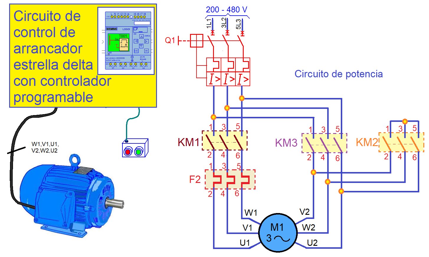 coparoman: Circuito de control de arrancador estrella delta con