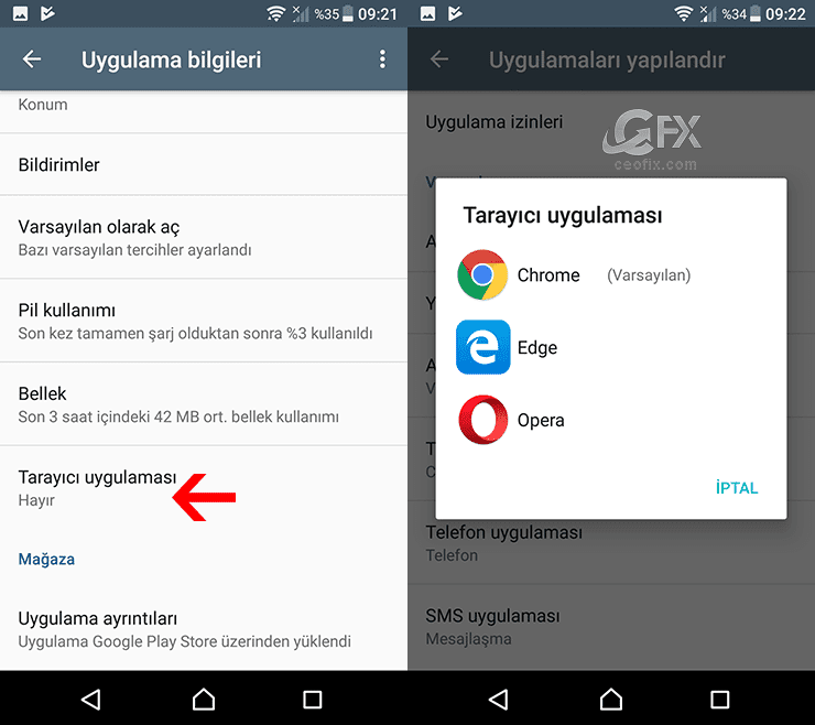 Android De Telefonda Varsayilan Tarayici Nasil Degistirilir
