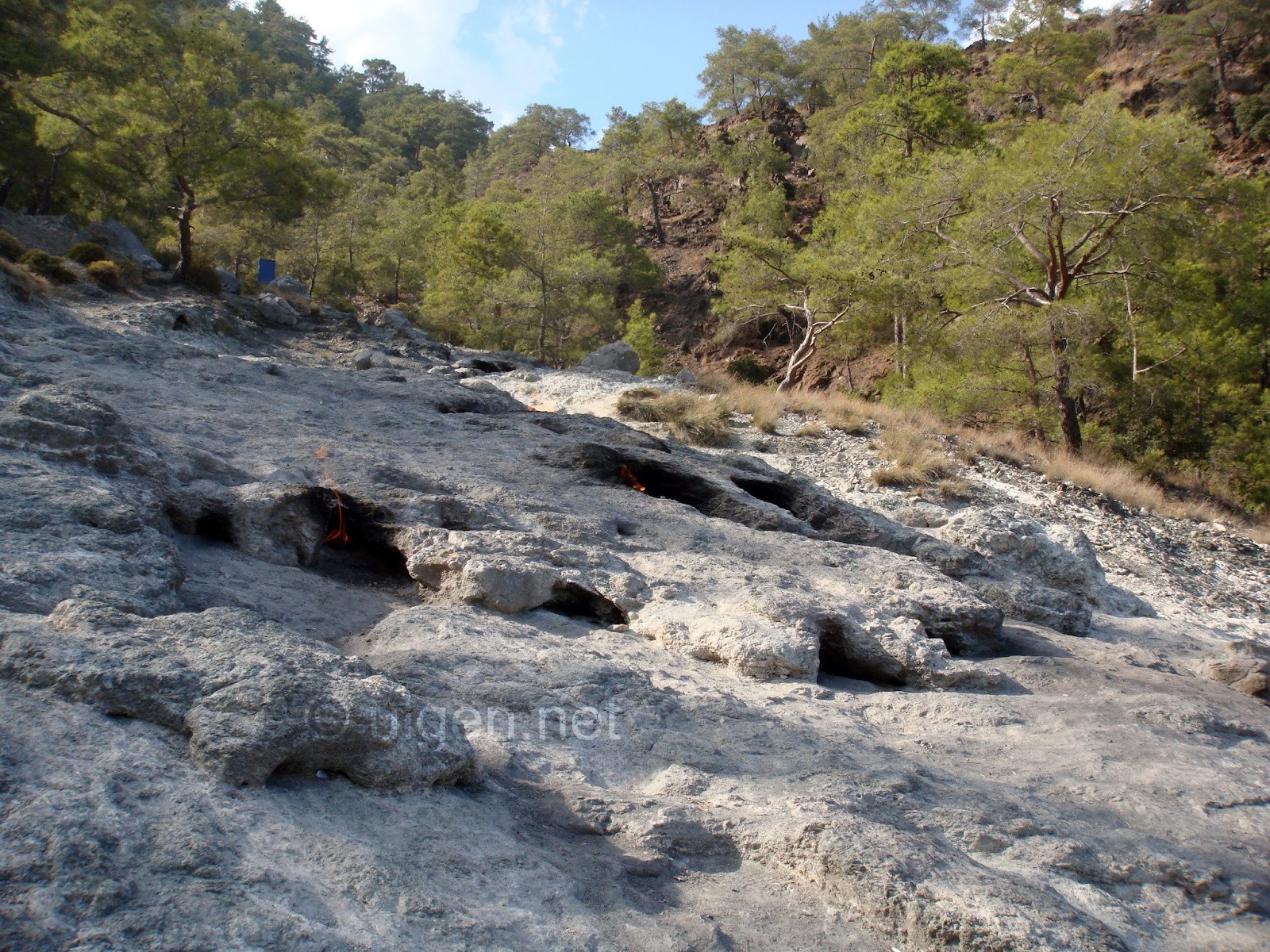 Çirali Yanartaş'ta taş içinden çıkan ateşler yanında, Olimpos Antalya