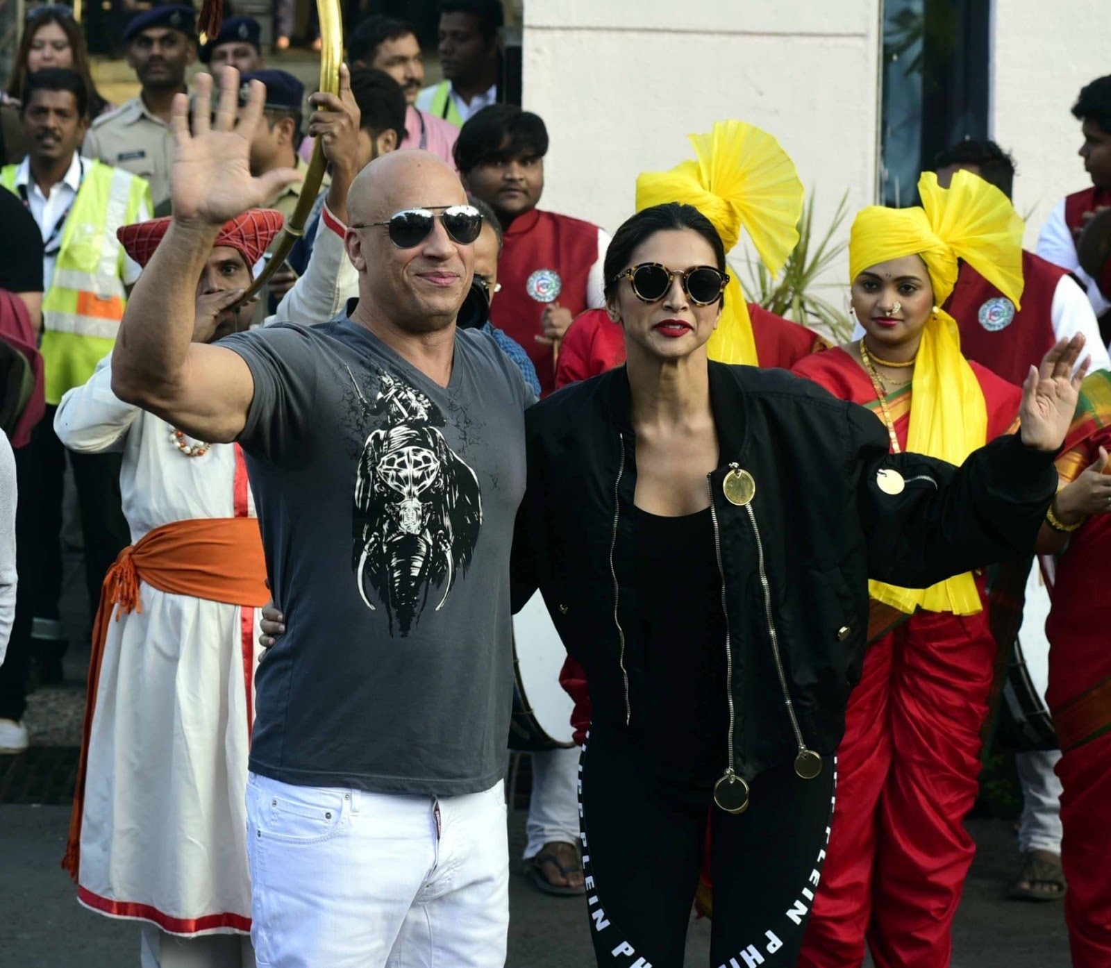 Deepika Padukone Stuns In Black Dress At Her Hollywood Film â€œ xXx: Return of Xander Cageâ€ Promotion At  Chhatrapati Shivaji International Airport, Mumbai