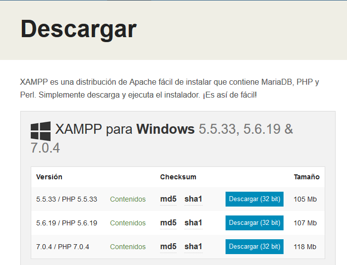 Descargar Xampp Control Panel V3.2.1