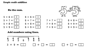 Grade 1st simple math addition worksheet Simple math addition worksheet