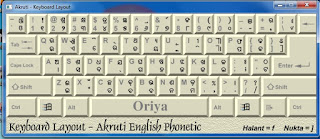 Akruti Odia Oriya 7.0 English Phonetic image