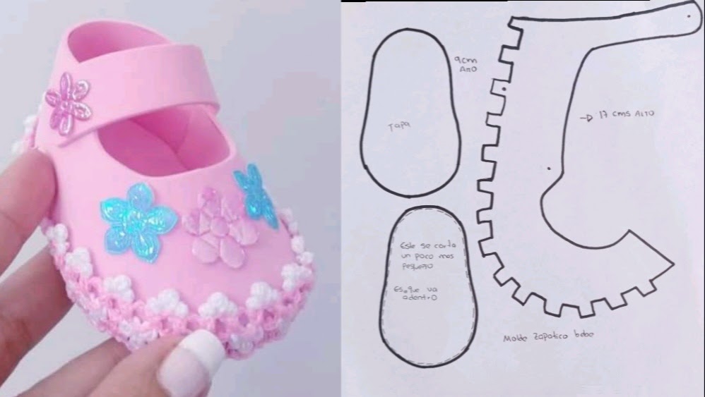Molde Sapatinho de bebê Lembrancinhas Ver e Fazer