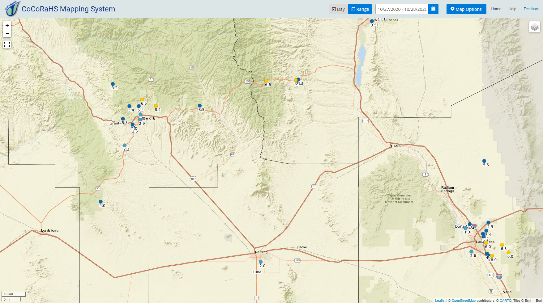 2Day New Mexico Snowfall Summary.