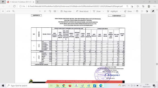 Download Kalender Pendidikan 2021/2022 Jawa Tengah pdf