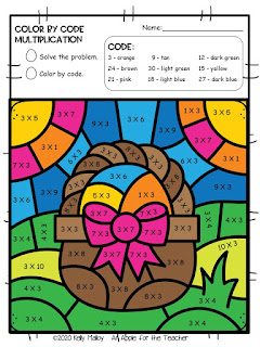 An Apple For The Teacher: Easter Color By Number Worksheets