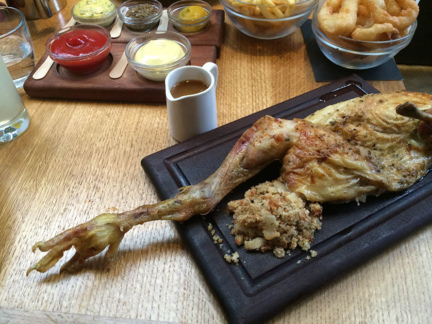 tramshed Roast barn-reared Indian Rock chicken with chips and sage onion stuffing