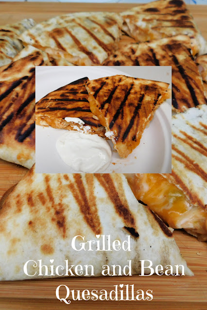 grilled chicken and bean quesadillas