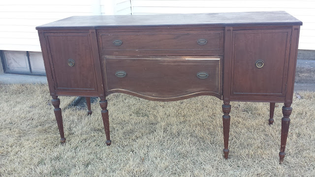 Charcoal Grey Vintage Mahogany Sideboard