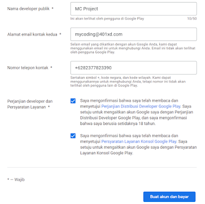 Daftar Akun Google Developer Console dengan Jenius