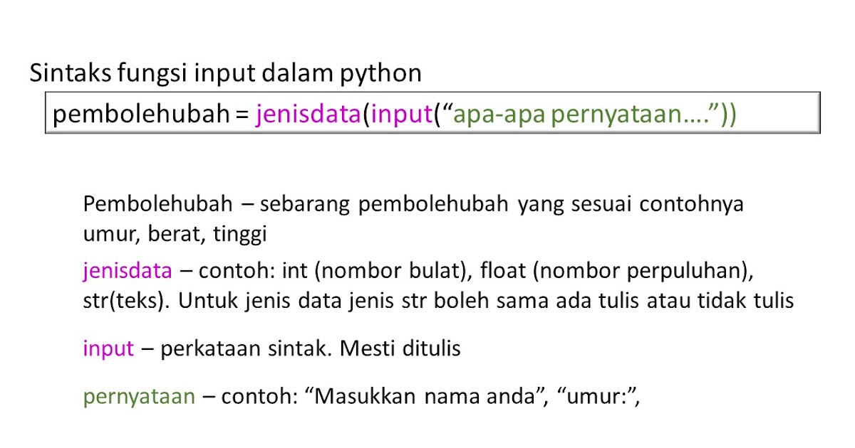 Nota ASK: Python: Fungsi input