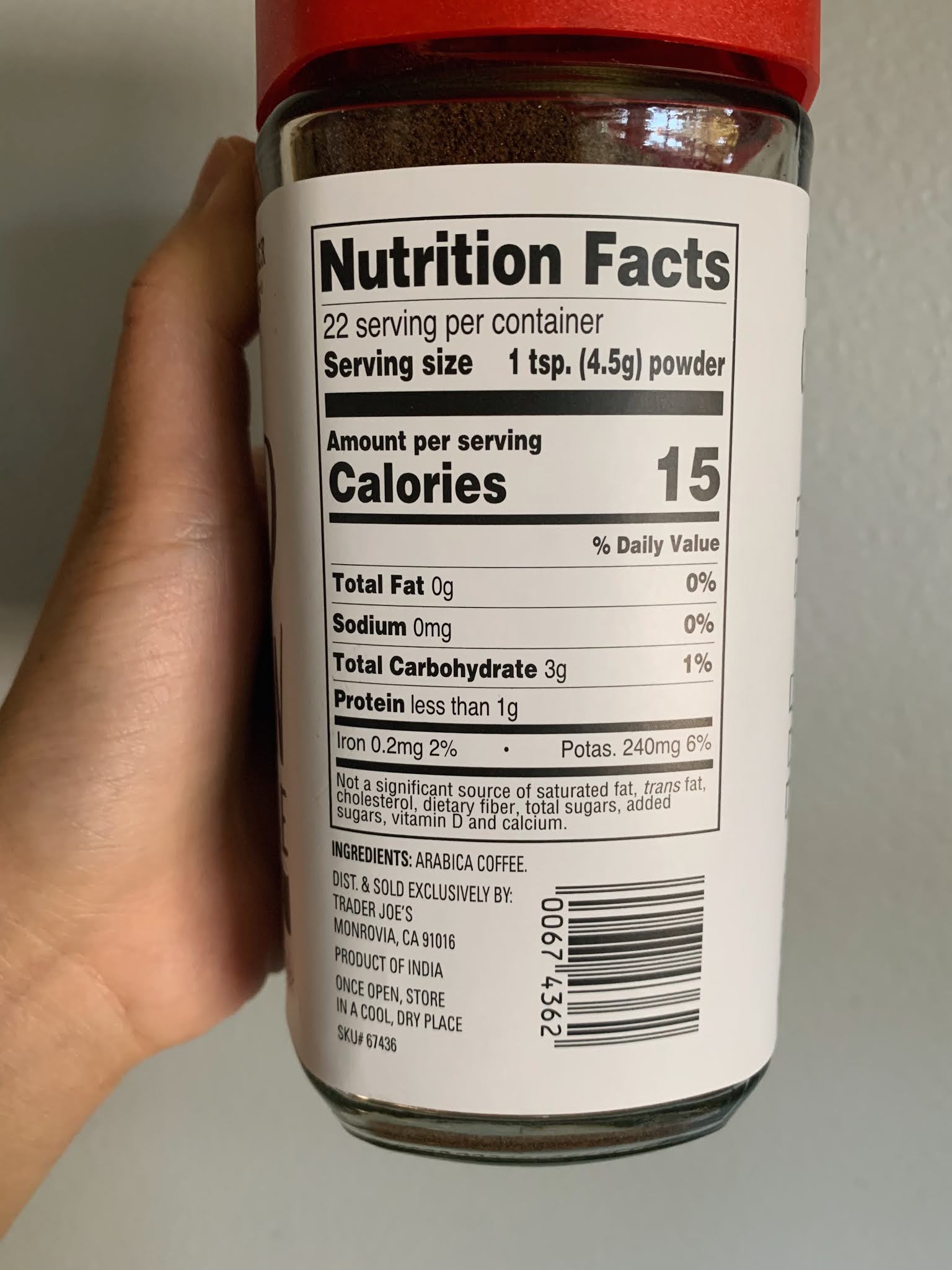 Trader Joe's Instant Cold Brew Coffee