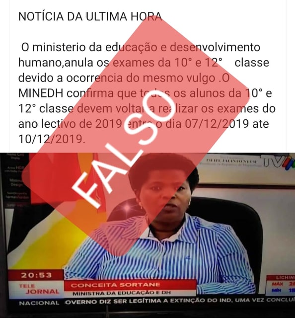  Ministério da Educação anula exames da 10ª e 12ª classes – Fake News