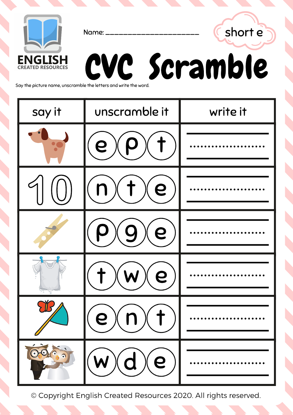 cvc-scramble-worksheets