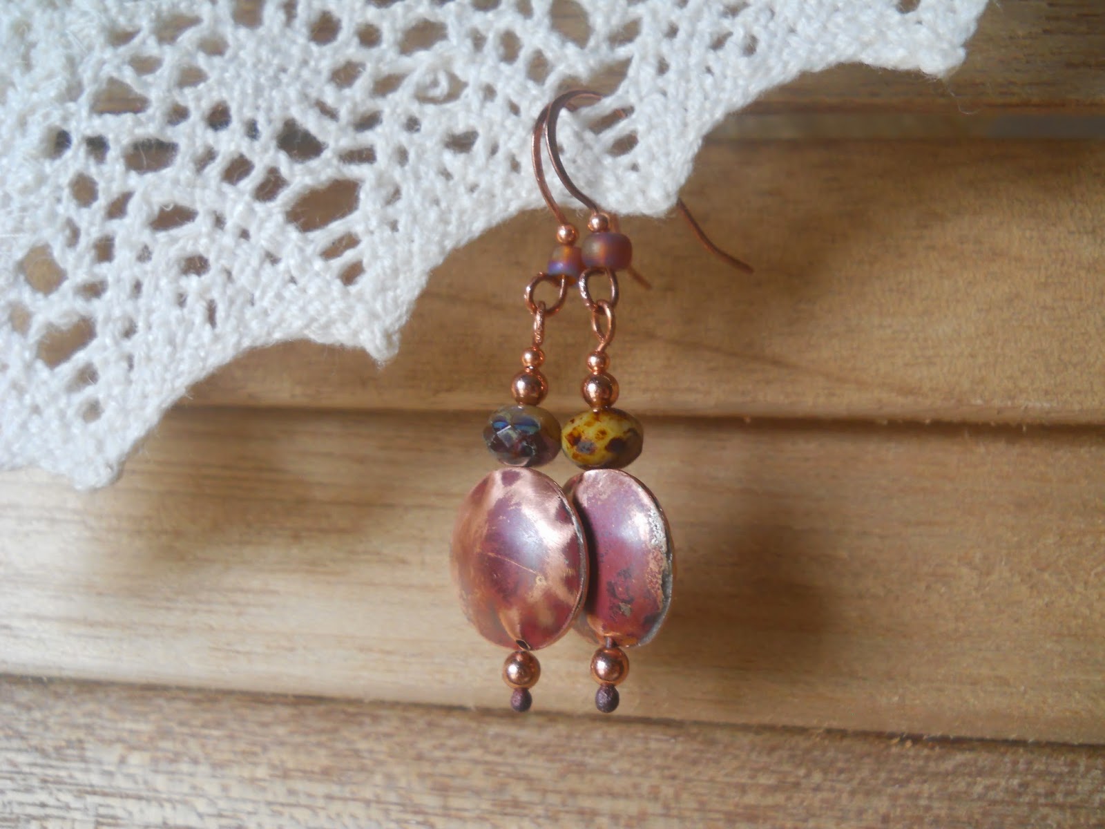 hand crafted hollow bead earrings by wind dancer studios on Etsy
