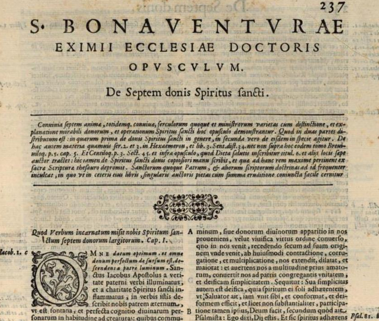 Sv. Bonaventura O sedam darova Duha Svetoga Sv. Bonaventura O sedam darova Duha Svetoga