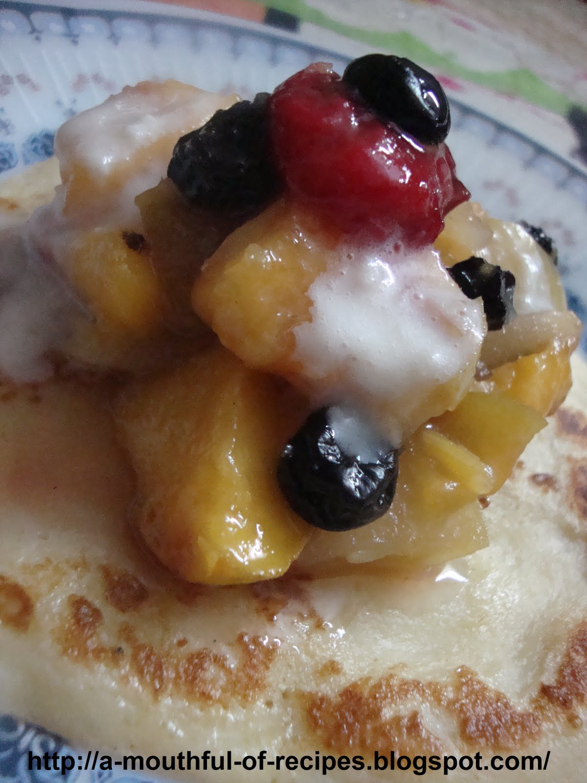 A Mouthful Of Recipes Pancakes With Fruit Compote