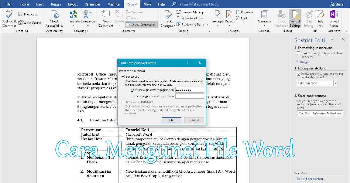 Cara Mengunci File Ms Word Anti Copy & Edit 100% Aman ...