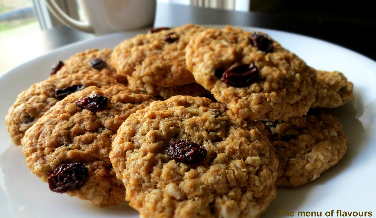 The Menu of Flavours Eggless Oatmeal Raisin Cookies