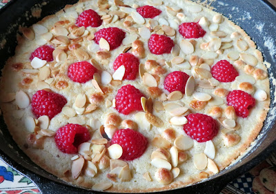 White Chocolate, Raspberry and Almond Pan Cookie