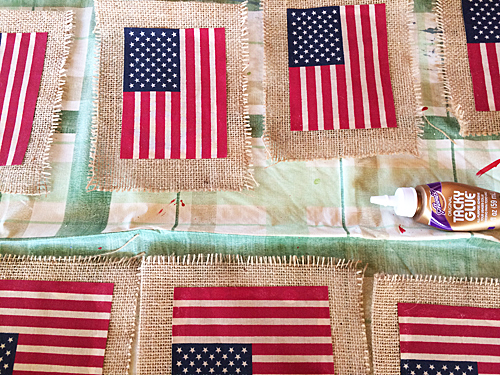 Last Minute DIY American Flag Banner With Burlap