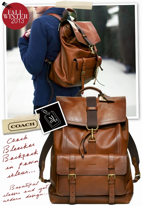 myMANybags: Coach Fall Winter 2013 Mens Bleecker Leather Backpack