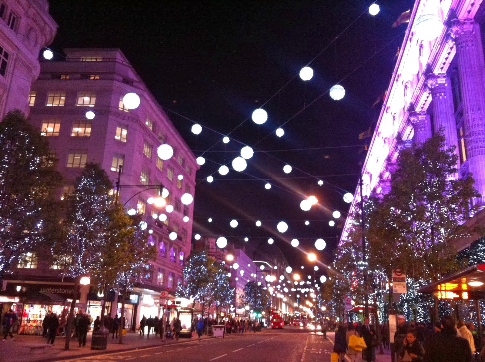 Christmas Lights along Oxford Street and Regent Street A Little