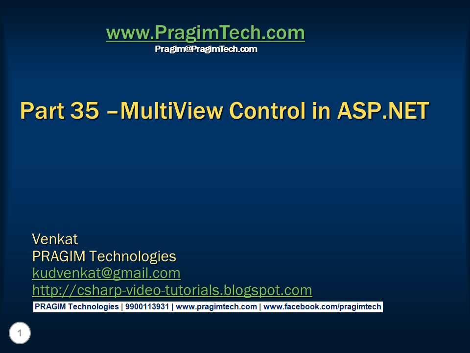 Sql server, and c video tutorial Part 35 MultiView Control in
