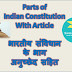 Parts of Indian Constitution With Article | भारतीय संविधान के भाग अनुच्छेद सहित
