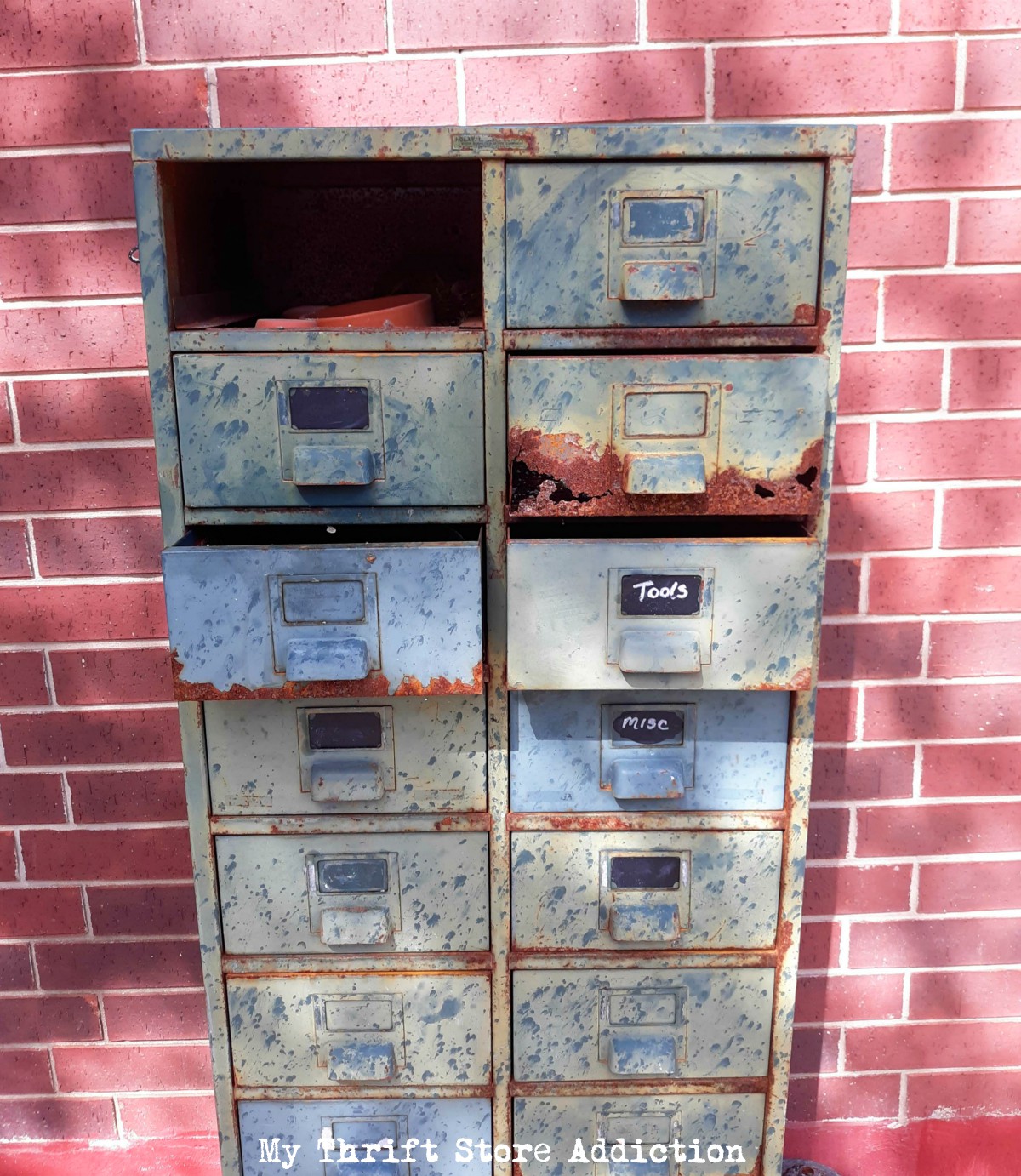 repurposed vintage garden storage