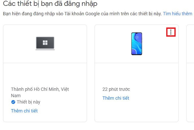 Xóa thiết bị đăng nhập Gmail