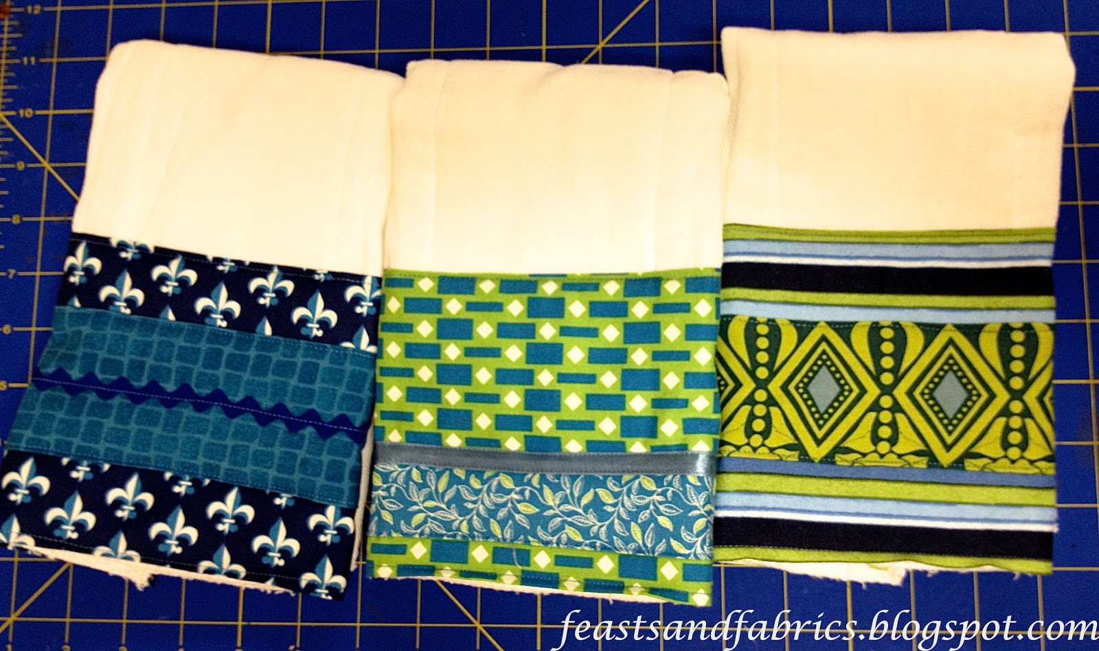 Feasts and Fabrics Baby Burp Rags with Style