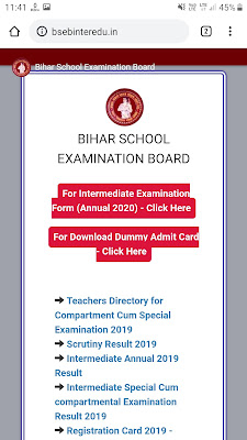 Bihar Board Inter Admit card 2020? See Sarkari Result Bihar Board Inter Dummy Admit card 2020?latest news for admit card